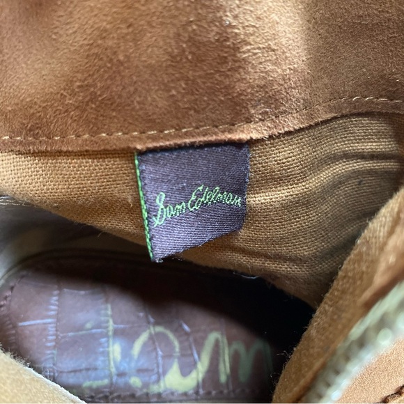 Sam Edelman Boots Women’s 6.5 Leather Suede Fringe Louie Side Zip Western - Picture 9 of 12